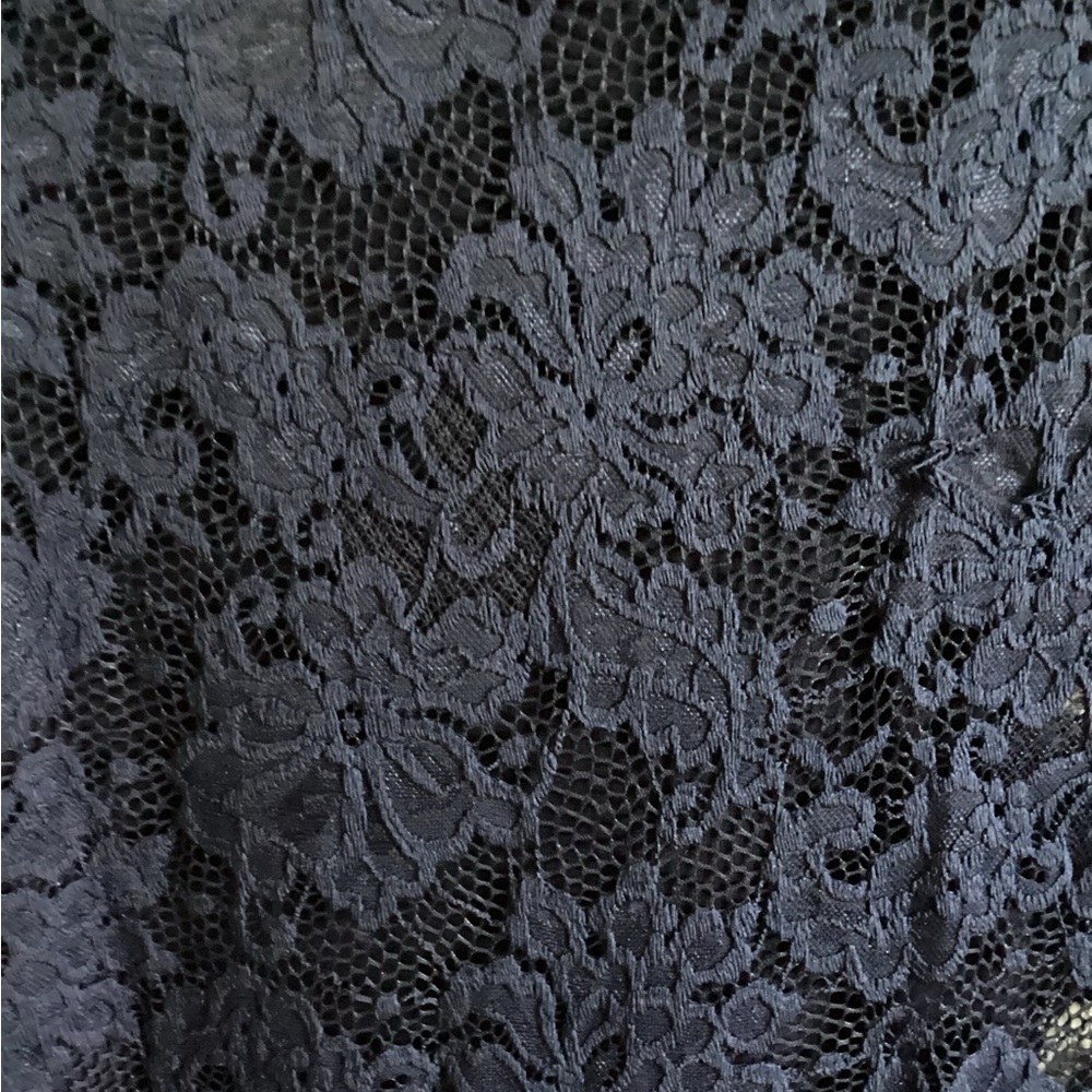 Navy lace dress by Jolie Moi.